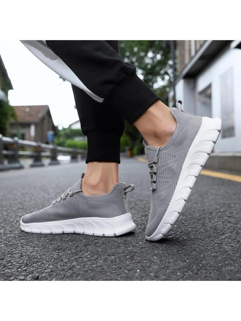 Men's Grey Tennis Gym Athletic Lightweight Walking Comfortable Sports Shoes